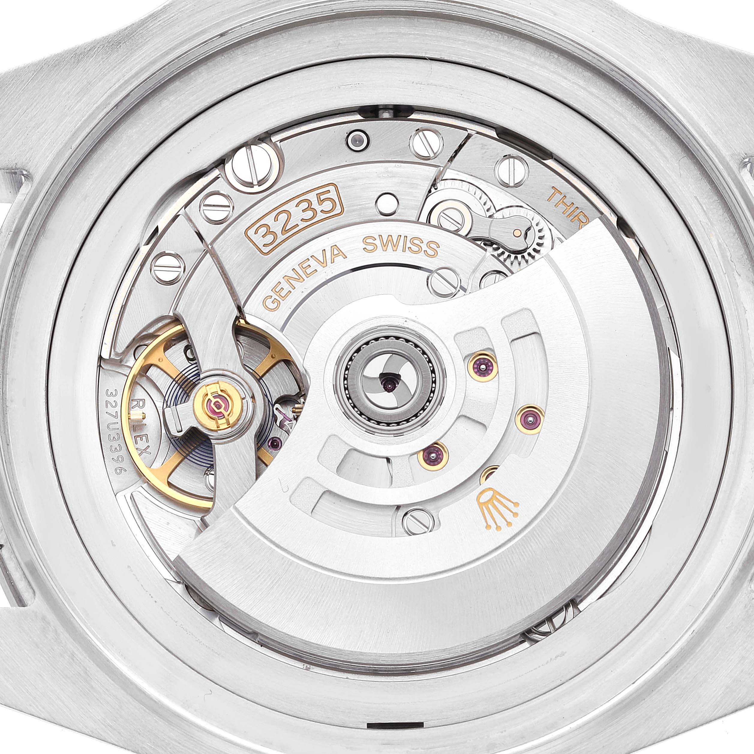 The image shows the open case back view of a Rolex Sea-Dweller 126660 Men's Stainless Steel Black Dial 126660 Men's Stainless Steel Black Dial, highlighting its 3235 movement mechanism.