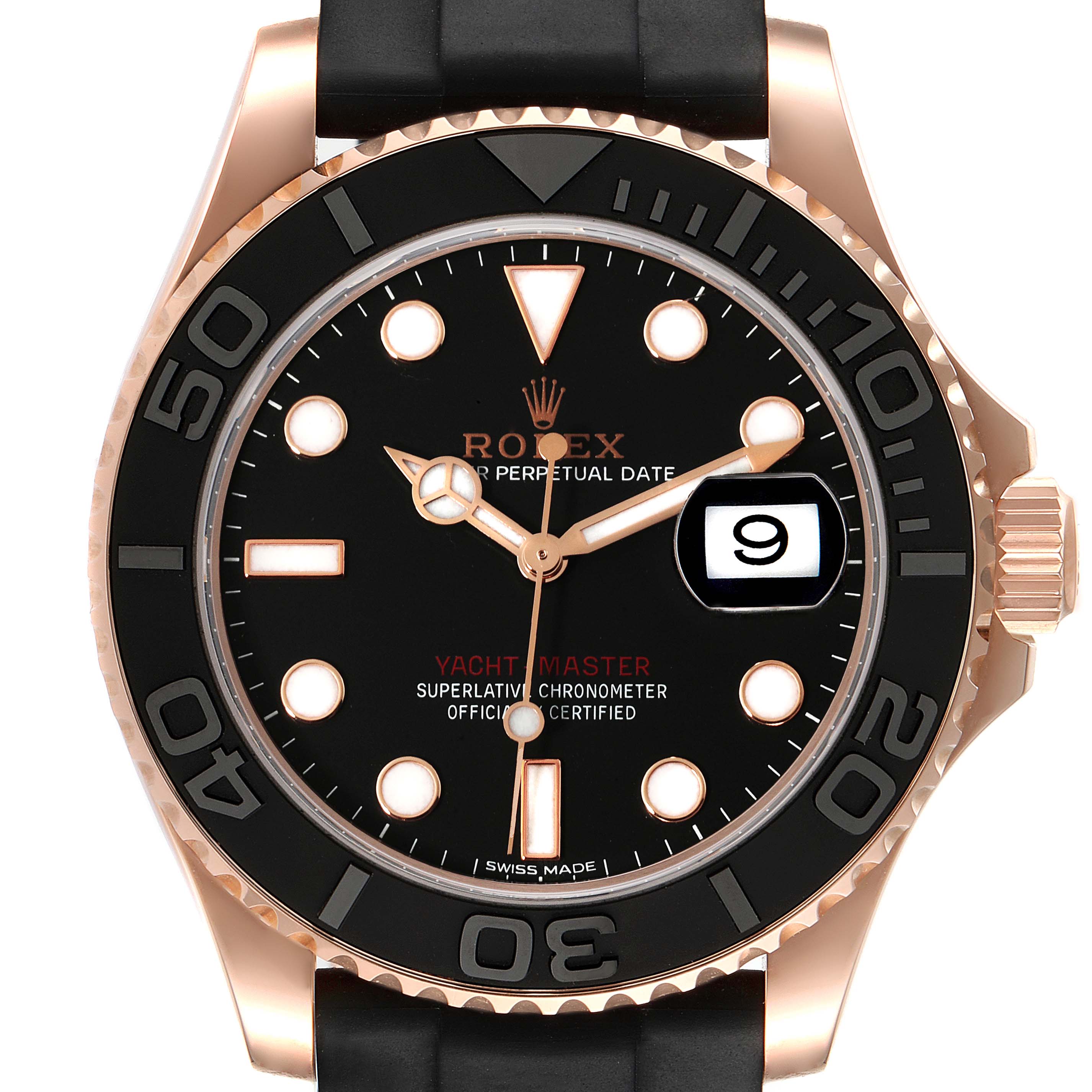 Rubber Strap Yacht Master Everose 40mm Rose Gold Rolex Yacht