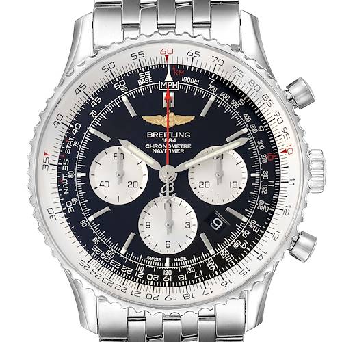 Photo of Breitling Navitimer 01 46mm Black Dial Steel Mens Watch AB0127 Box Card