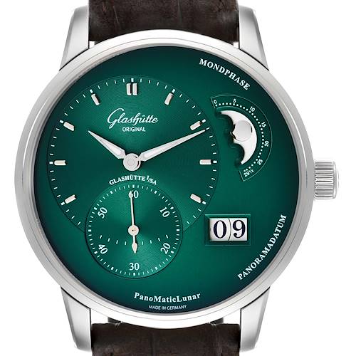 Photo of Glashutte PanoMaticLunar Steel Automatic Mens Watch 1-90-02-13-32-62 Box Papers