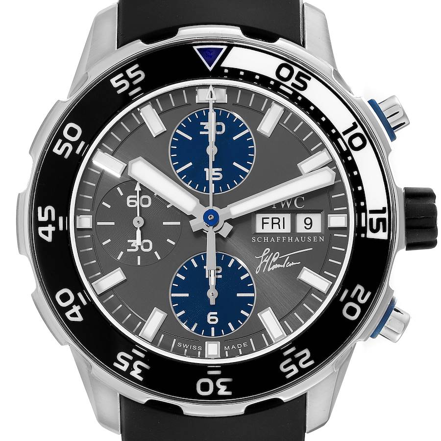 IWC Aquatimer Jacques Yves Costeau Edition Day Date Steel Mens Watch IW376706 SwissWatchExpo