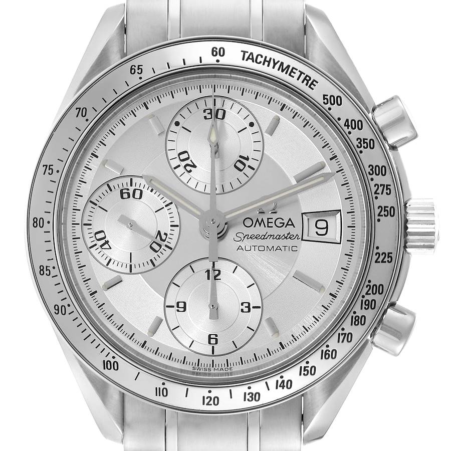 Omega Speedmaster Date Silver Dial Automatic Mens Watch 3513.30.00 SwissWatchExpo