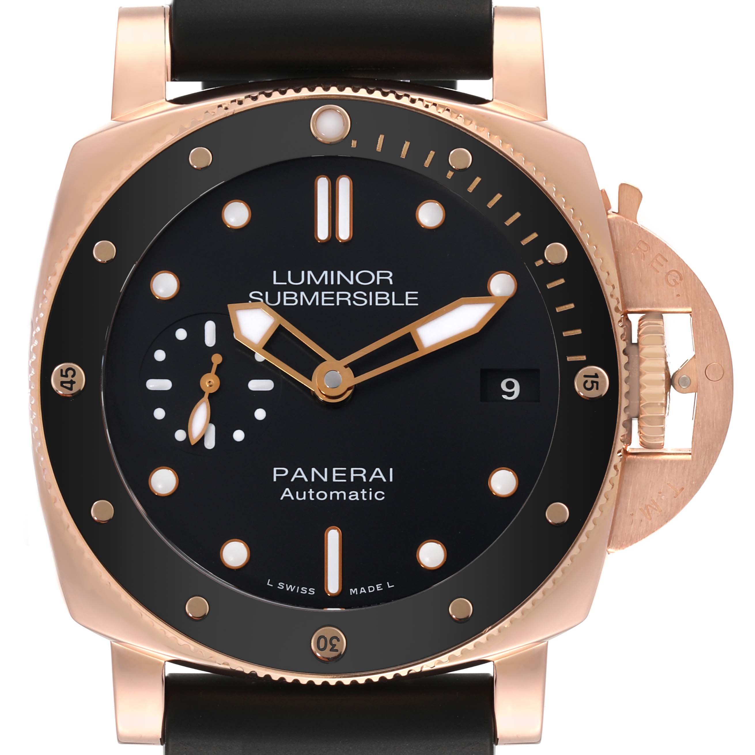 Panerai Luminor Submersible 42mm Rose Gold Mens Watch