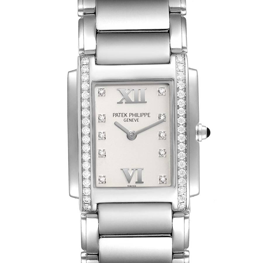 Patek Philippe Twenty-4 Steel Diamond Ladies Quartz Watch 4910 SwissWatchExpo