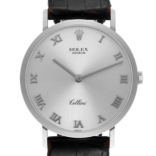 Photo of Rolex Cellini Classic Mens 18k White Gold Roman Dial Watch 4112