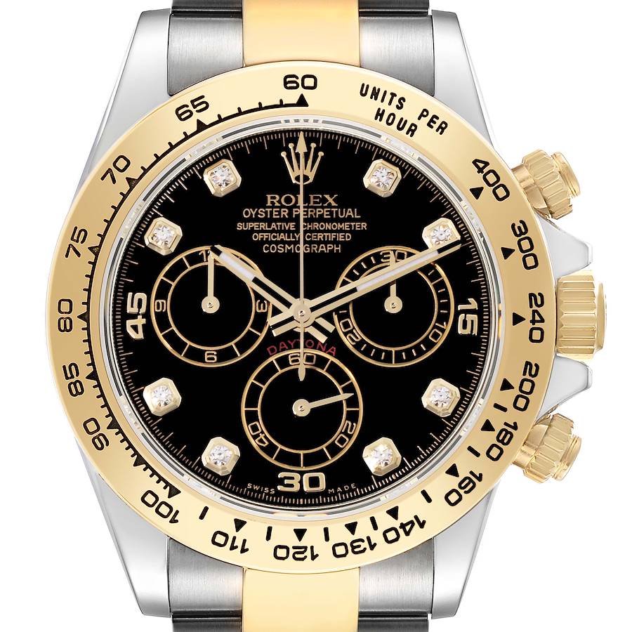 Rolex Cosmograph Daytona Steel Yellow Gold Black Dial Mens Watch 116503 SwissWatchExpo