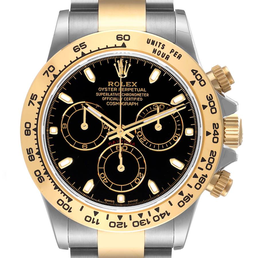 Rolex Cosmograph Daytona Steel Yellow Gold Black Dial Watch 116503 Unworn SwissWatchExpo