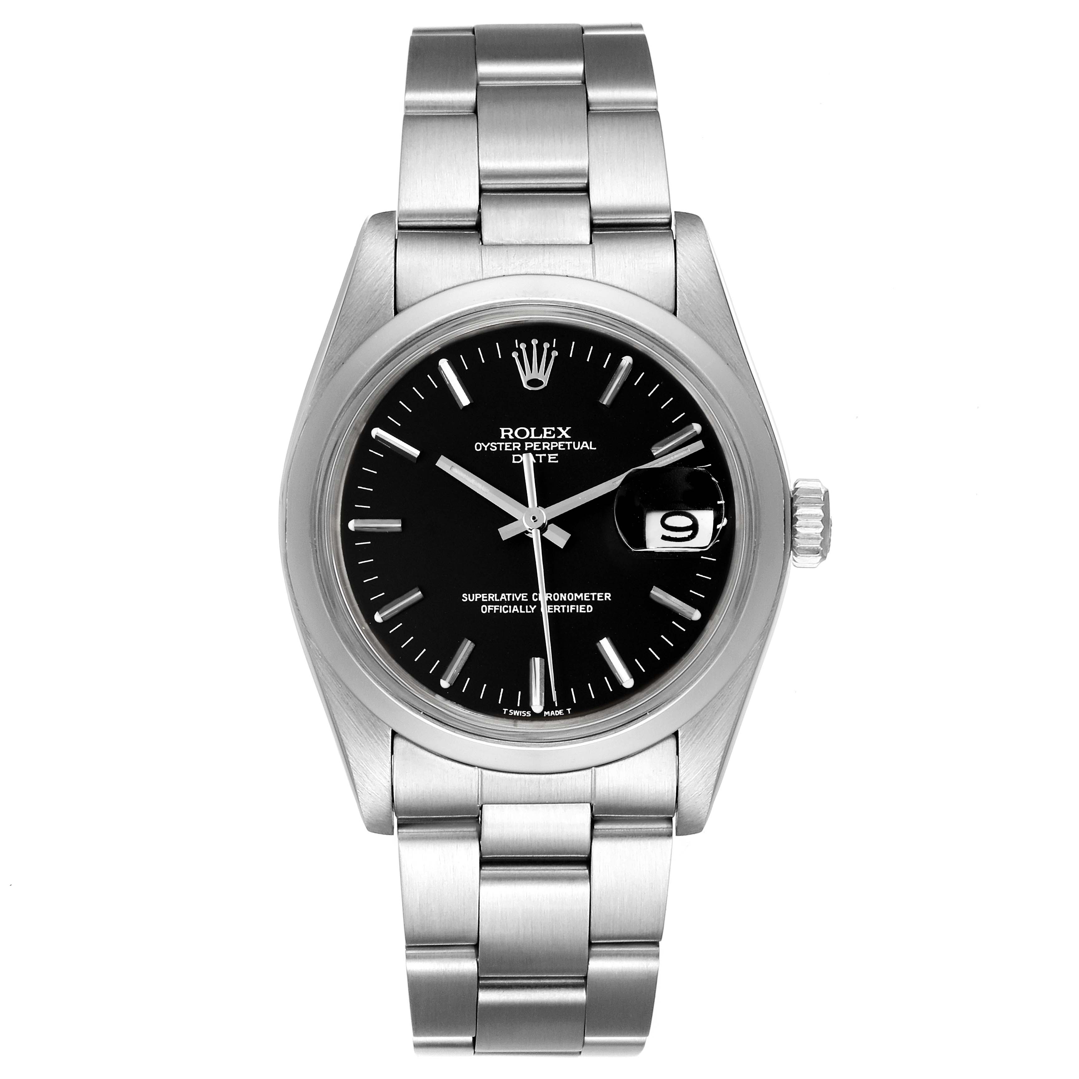 The watch, a Vintage Collection model by Rolex, is shown from a direct front angle displaying the entire face, bezel, and bracelet.