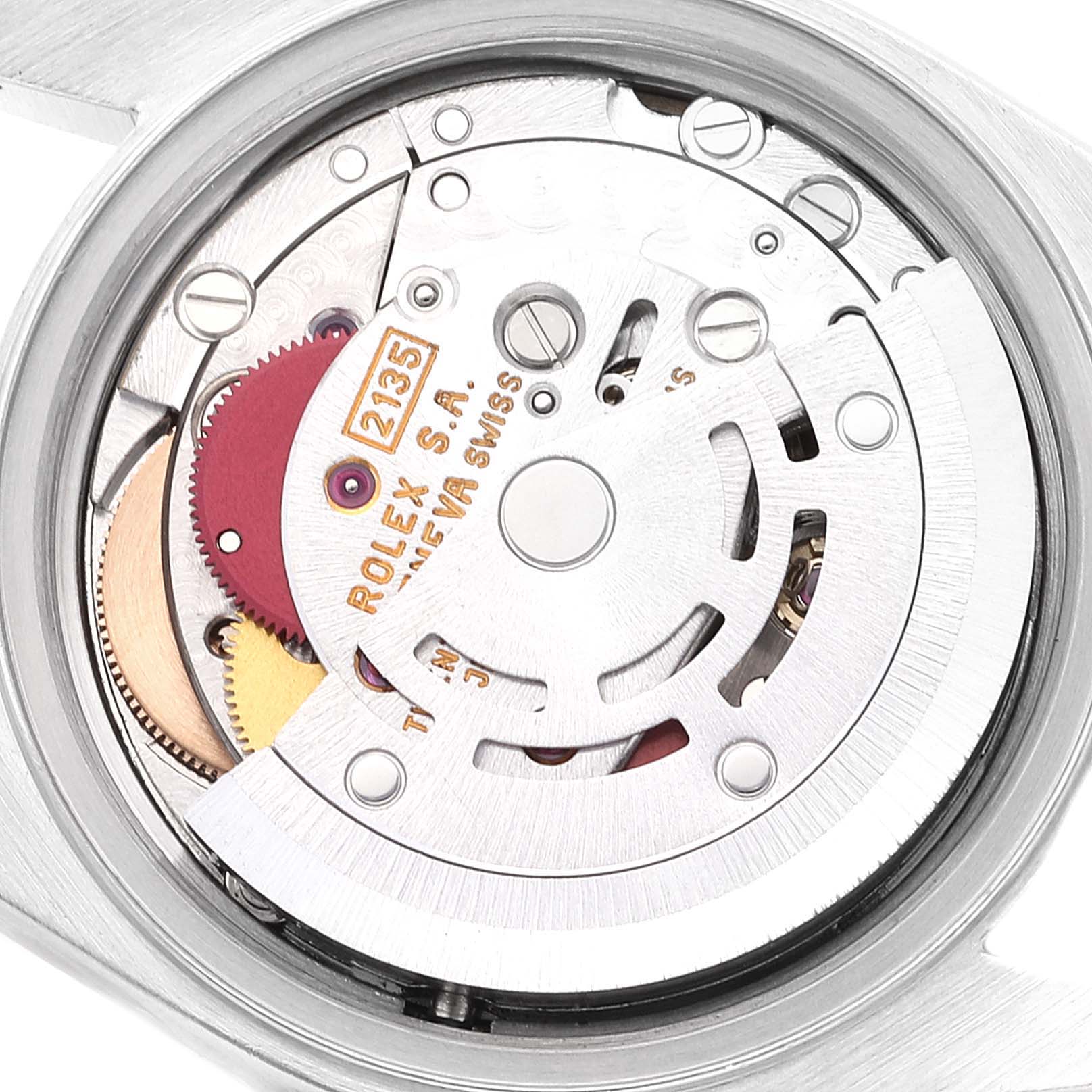 The image shows a close-up view of the movement of a Rolex Datejust 69173 Women's Steel and Gold (two tone) Champagne Dial 69173 Women's Steel and Gold (two tone) Champagne Dial watch.