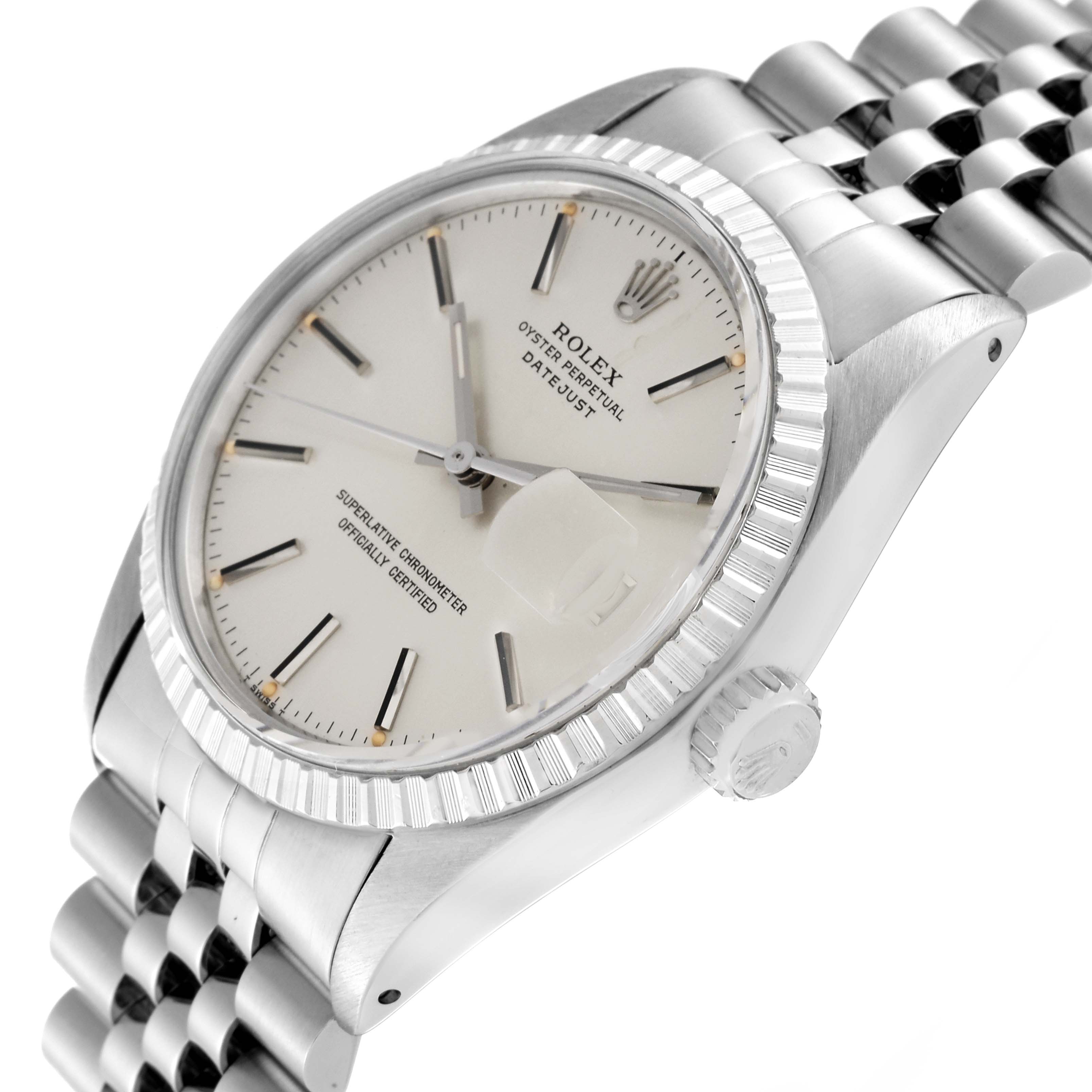 This Vintage Collection Rolex model is shown at a slight angle, displaying the watch face, dial, crown, and bracelet.