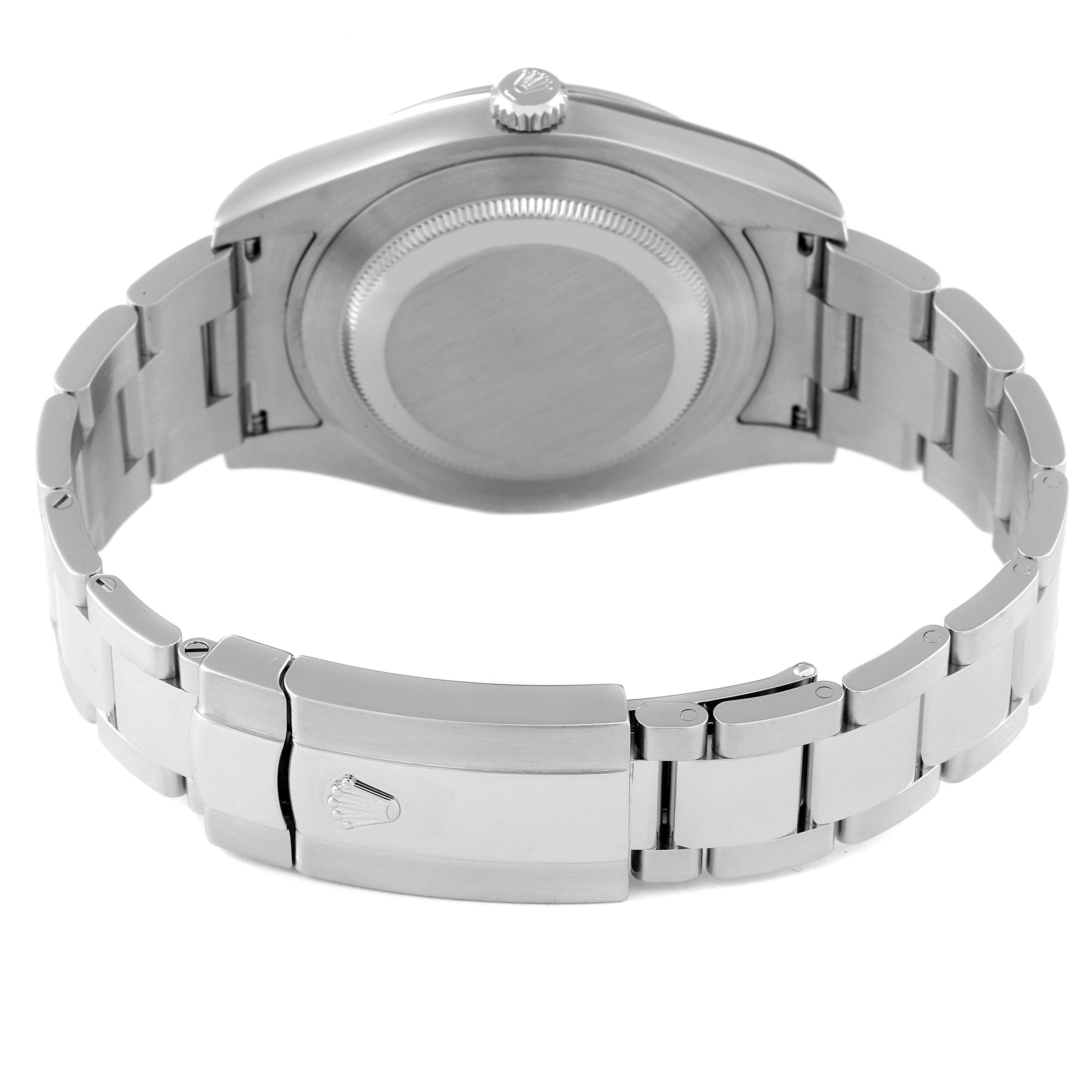 This image shows the back case and bracelet of a Rolex Datejust 116300 Men's Stainless Steel Blue Dial 116300 Men's Stainless Steel Blue Dial watch.