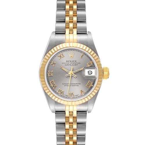 Photo of Rolex Datejust Slate Dial Steel Yellow Gold Ladies Watch 69173 Box Papers