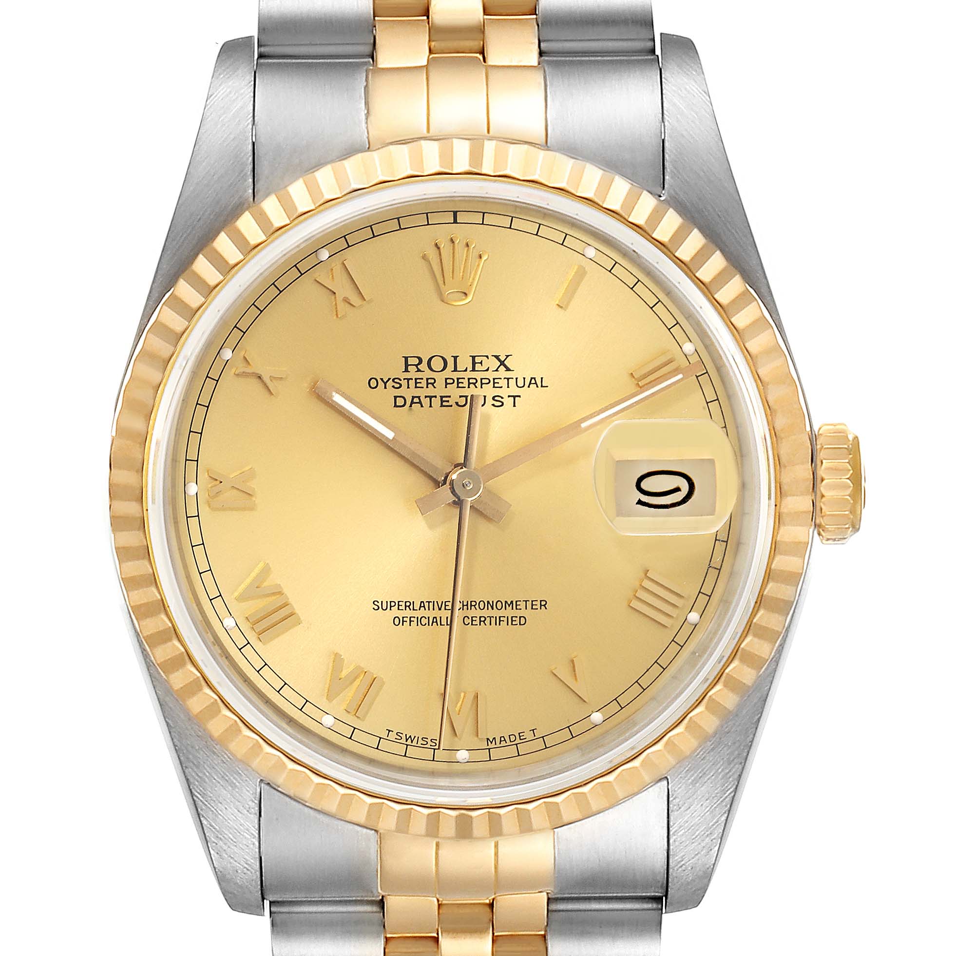 Rolex Datejust Steel 18k Yellow Gold Champagne Dial Mens Watch 16233 Swisswatchexpo 6028