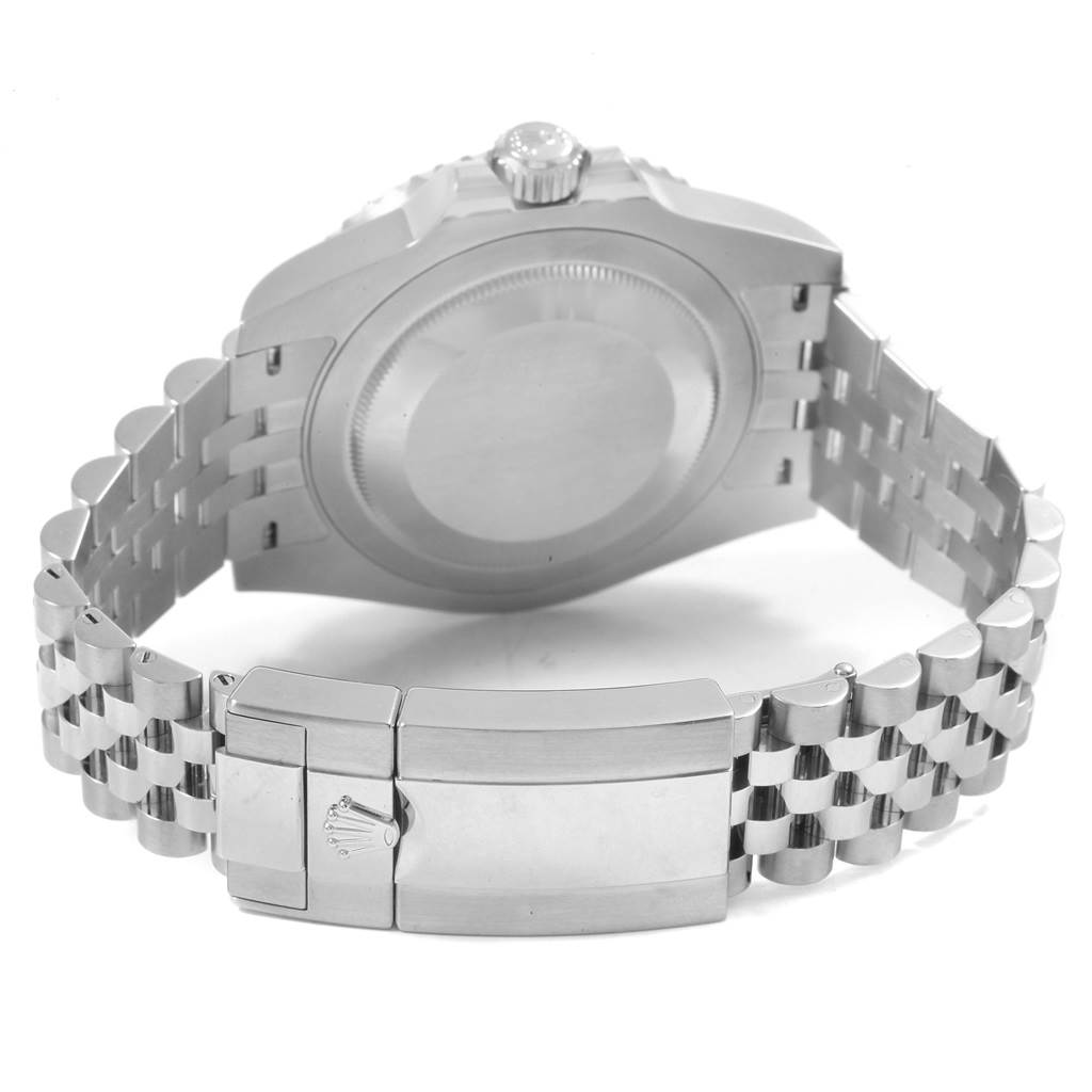 This image shows the back view and clasp of a Rolex GMT-Master 126710 Men's Stainless Steel Black Dial 126710 Men's Stainless Steel Black Dial watch.