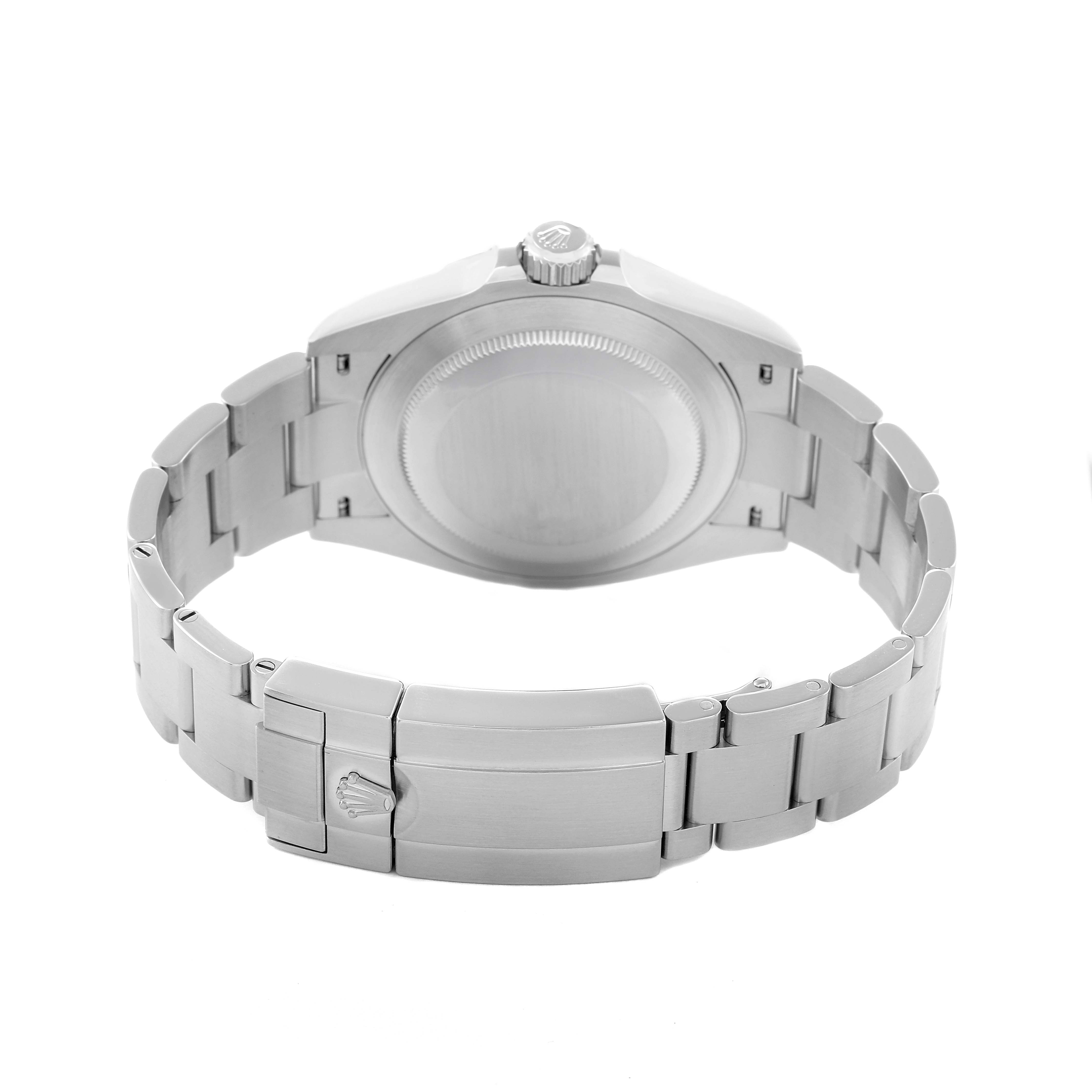 The image shows the back view of the Rolex Air-King model 126900, highlighting the clasp and bracelet.