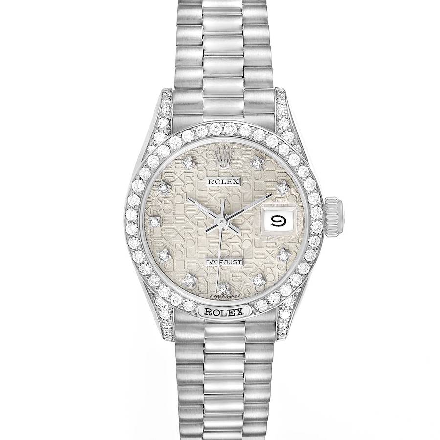 Rolex President Datejust White Gold Anniversary Diamond Dial Ladies Watch 69159 SwissWatchExpo