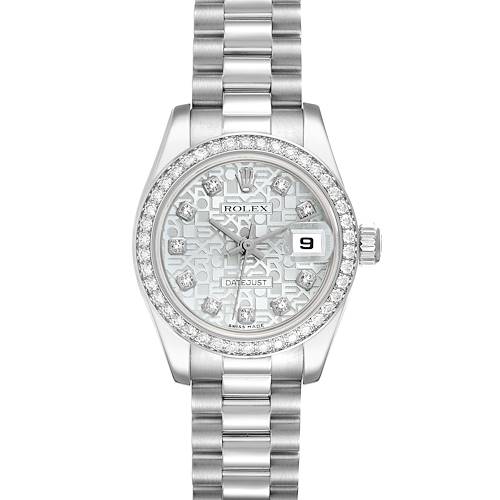 Photo of Rolex President Platinum Silver Anniversary Diamond Dial Ladies Watch 179136