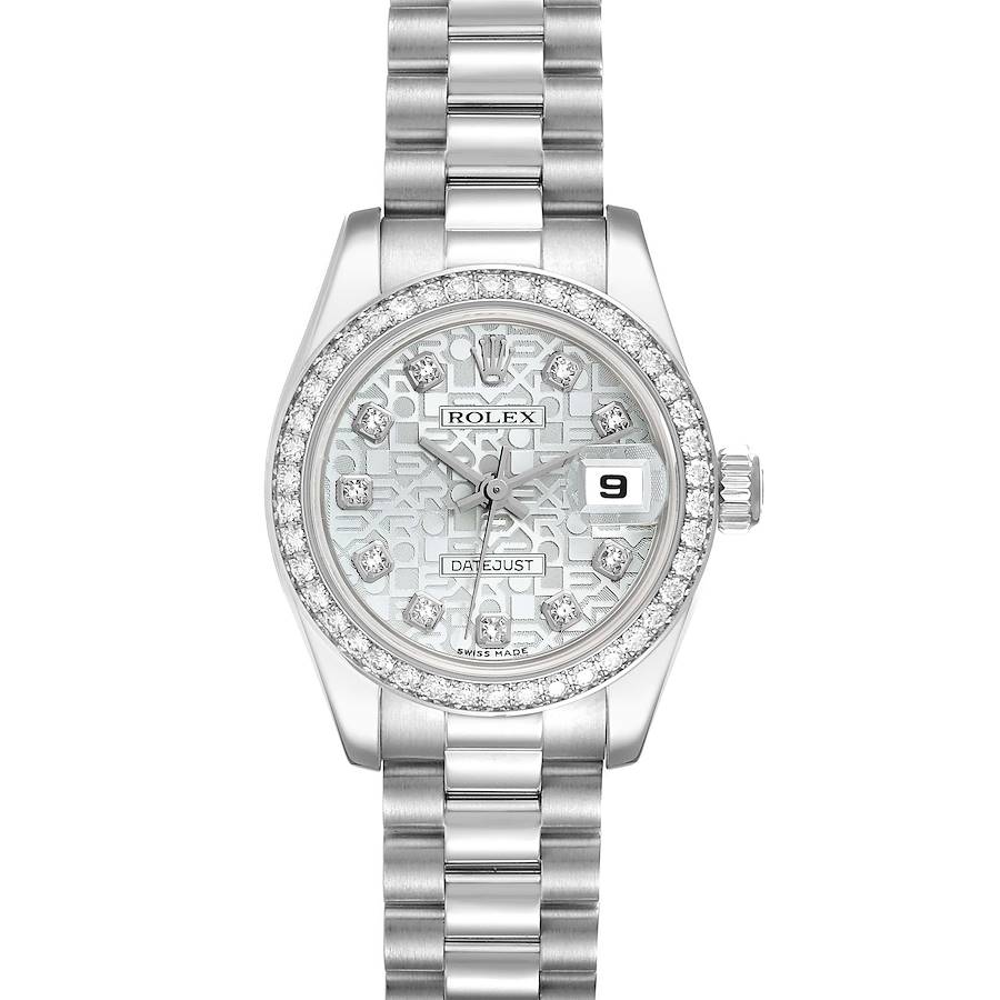 Rolex President Platinum Silver Anniversary Diamond Dial Ladies Watch 179136 SwissWatchExpo