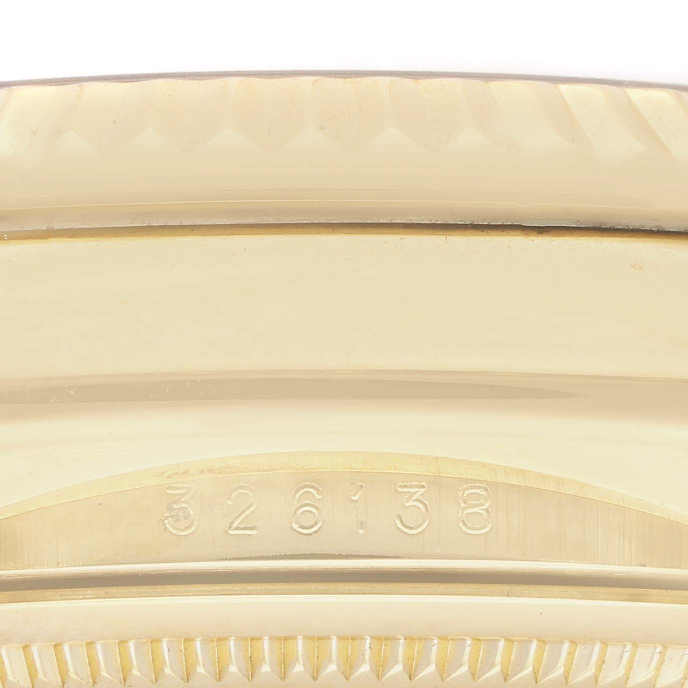 The image shows a close-up of the case side and bezel of the Rolex Sky-Dweller model 326138, focusing on the model number engraved on the side.