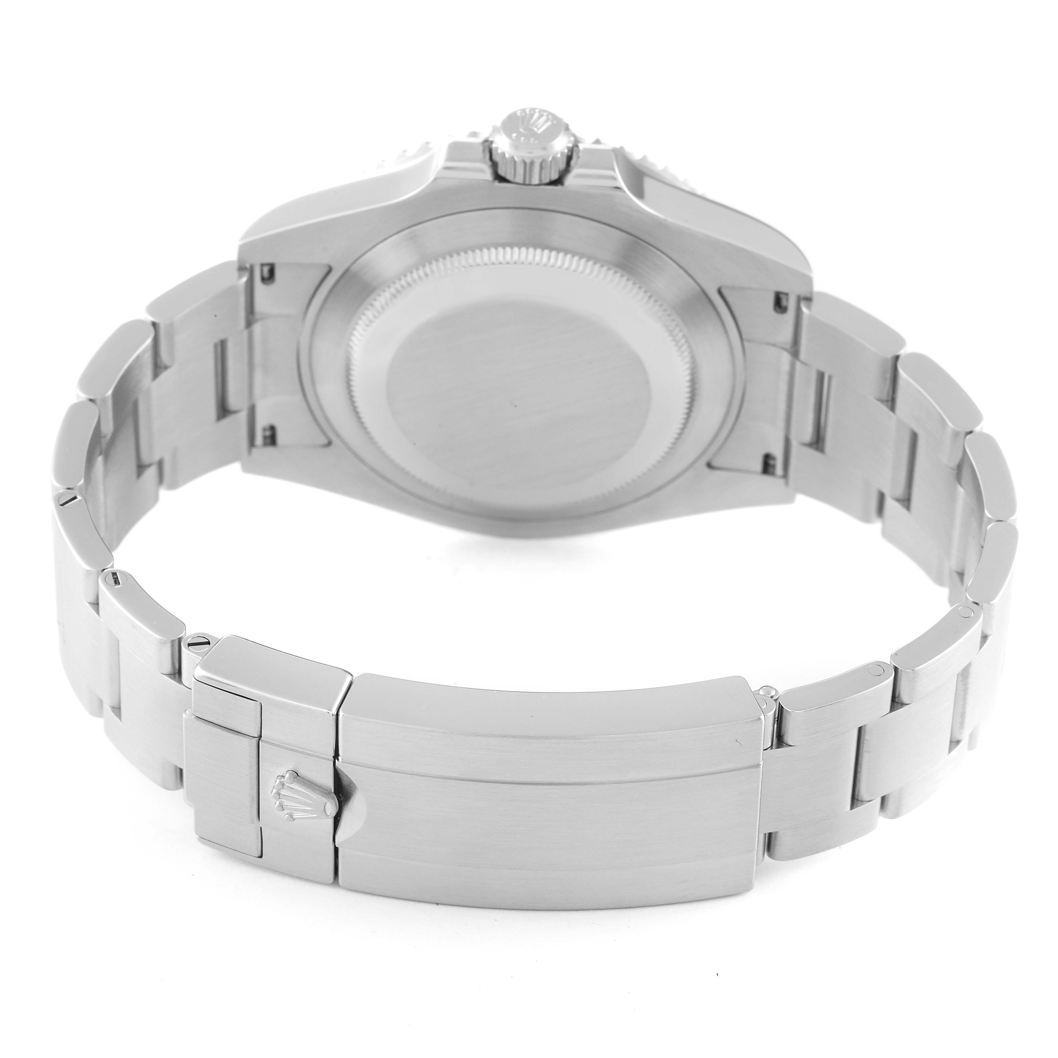 The image shows the back of the Rolex Submariner 126610 Men
s Stainless Steel Black Dial 126610 Men
s Stainless Steel Black Dial, highlighting the bracelet and clasp.