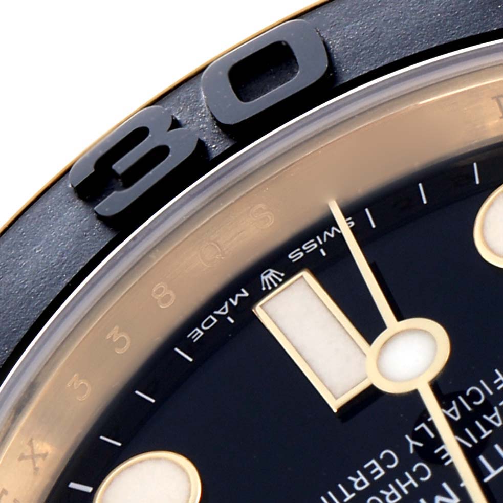 The image shows a close-up of the dial and bezel of a Rolex Yacht-Master model 226658, highlighting the markers and "30" on the bezel.
