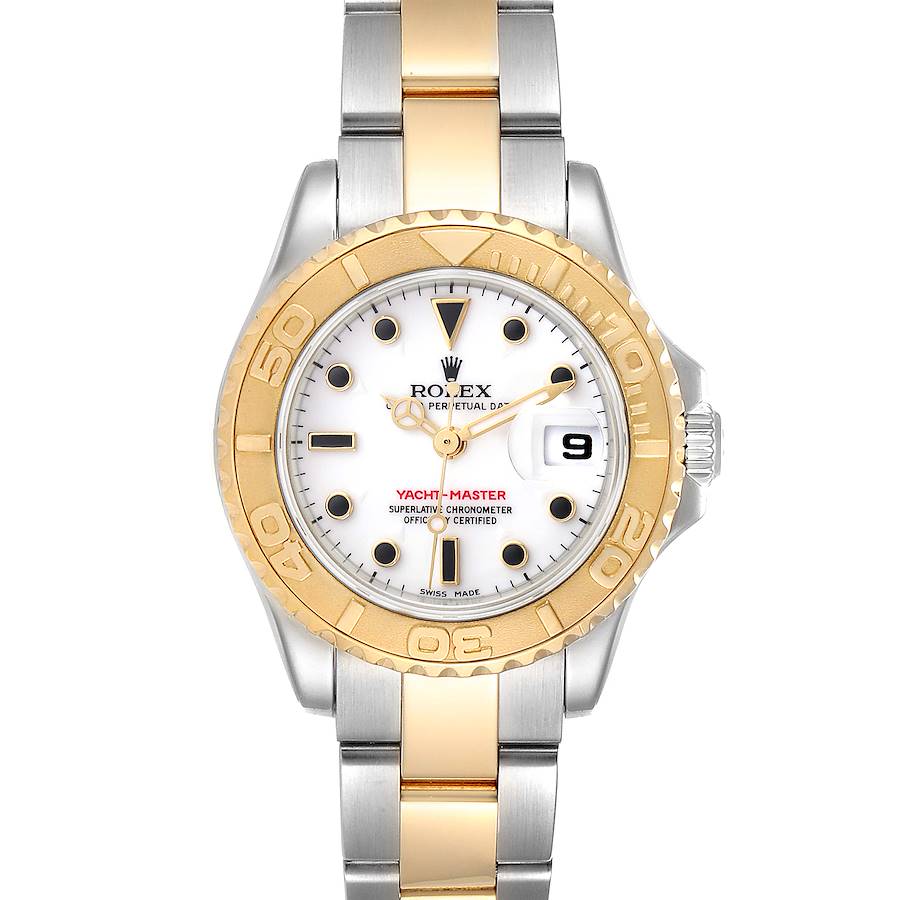 Rolex Yachtmaster 29mm White Dial Steel Yellow Gold Ladies Watch 169623 SwissWatchExpo