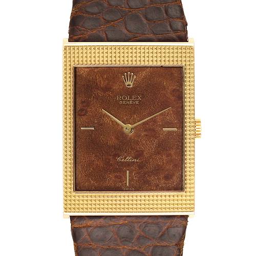 Photo of Rolex Cellini 18k Yellow Gold Wooden Dial Vintage Mens Watch 4127