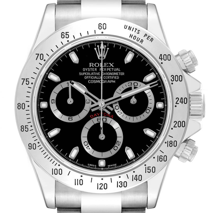 Rolex Daytona Chronograph Black Dial Steel Mens Watch 116520 SwissWatchExpo