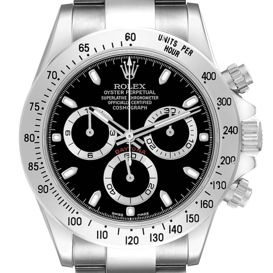 Rolex Daytona Chronograph Black Dial Steel Mens Watch 116520 Box Card SwissWatchExpo