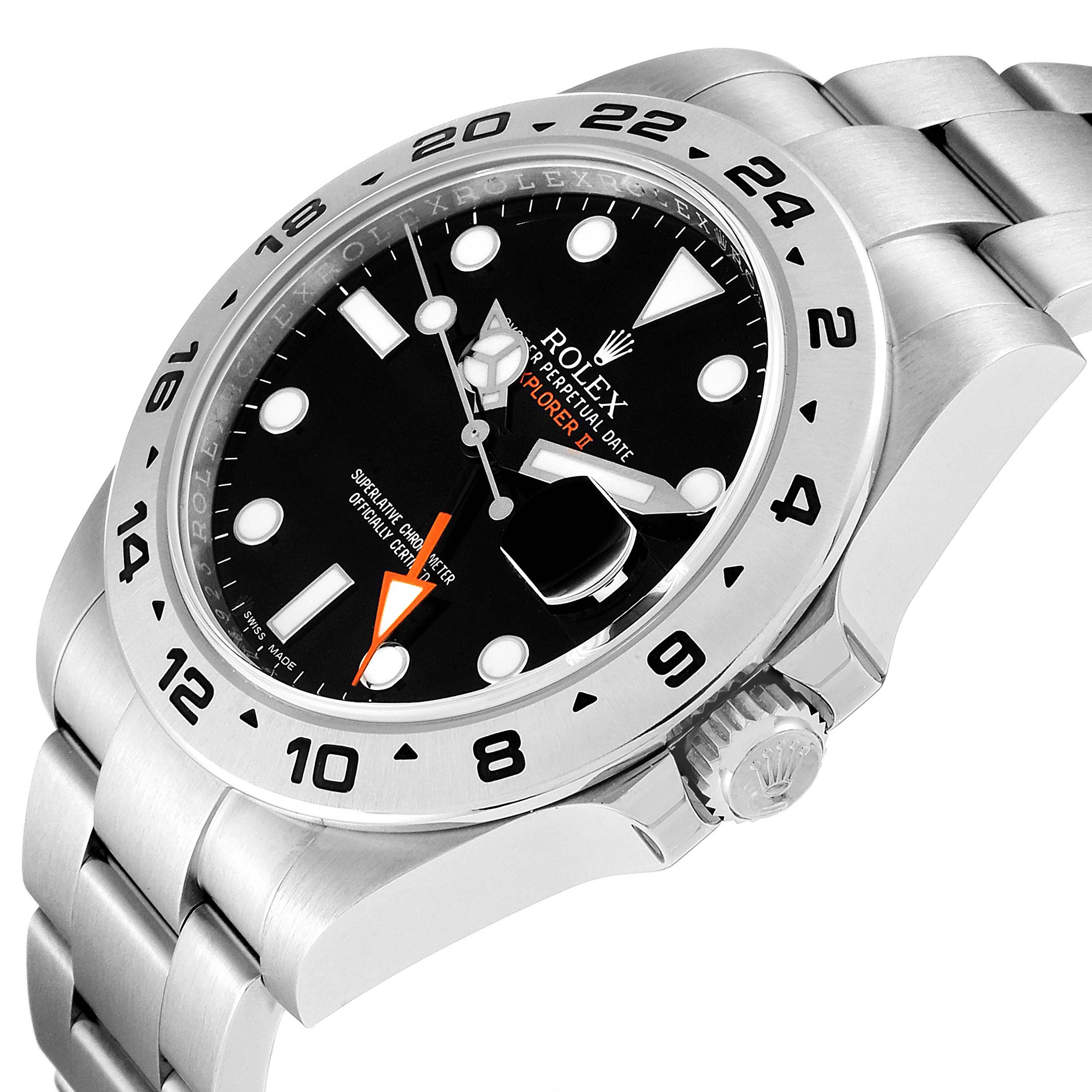 The image shows a close-up angle of the Rolex Explorer 216570 Men
s Stainless Steel Black Dial 216570 Men
s Stainless Steel Black Dial watch, focusing on the dial, bezel, and part of the bracelet.