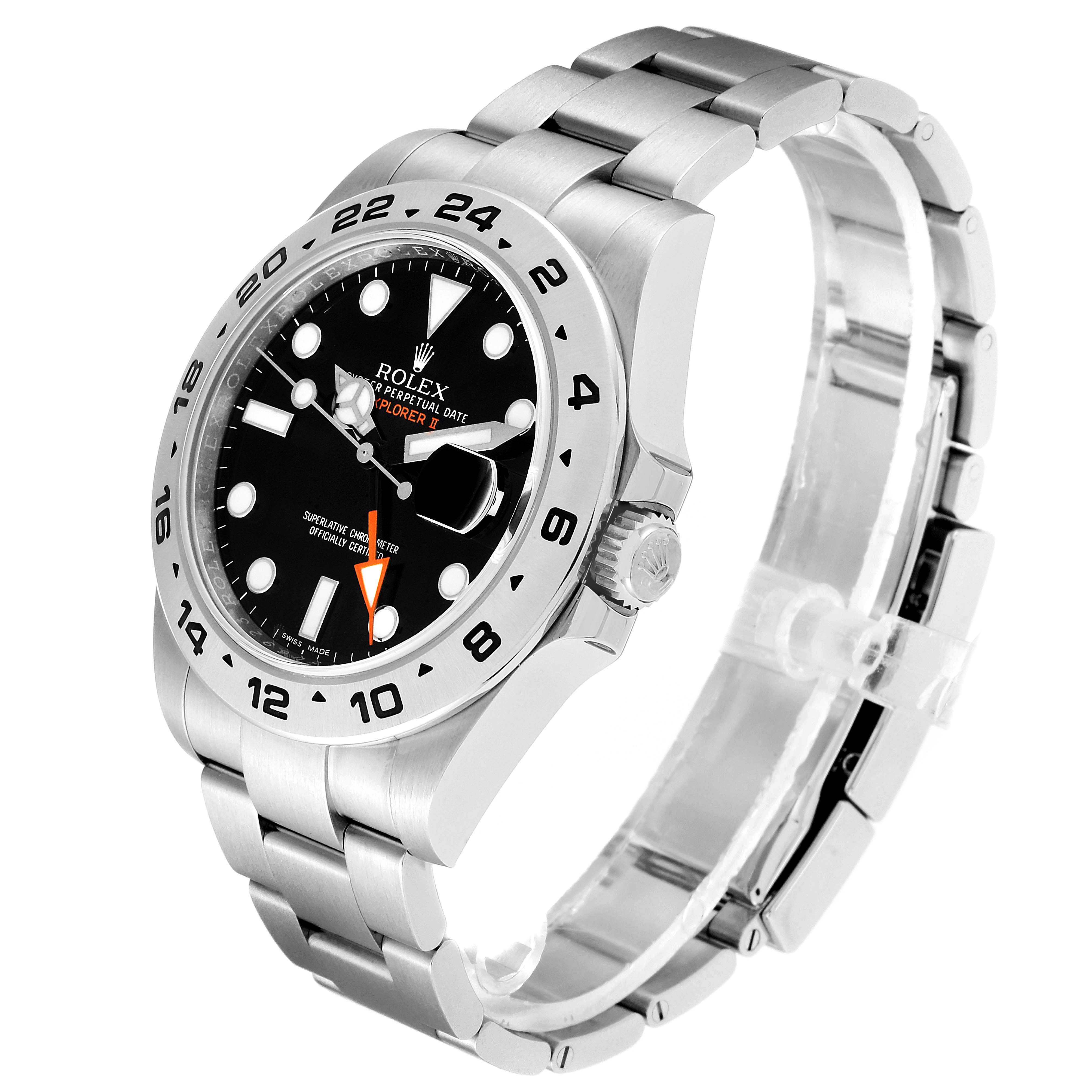 The Rolex Explorer 216570 Men
s Stainless Steel Black Dial 216570 Men
s Stainless Steel Black Dial model watch is shown at a slight angle displaying its face, bezel, crown, and bracelet.