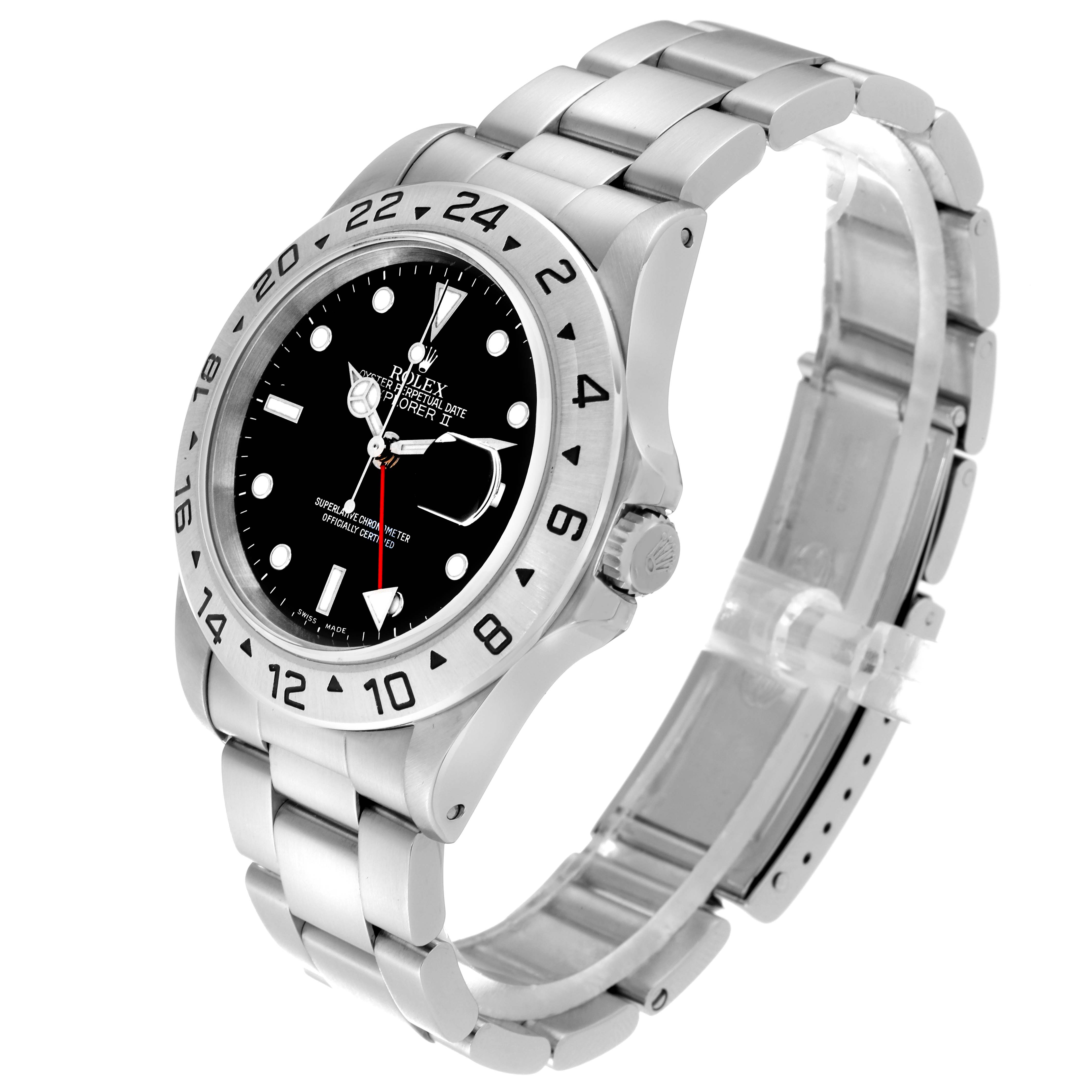 The image shows a side and front angle of the Rolex Explorer 16570 Men
s Stainless Steel Black Dial 16570 Men
s Stainless Steel Black Dial watch, displaying the bezel, dial, and bracelet.