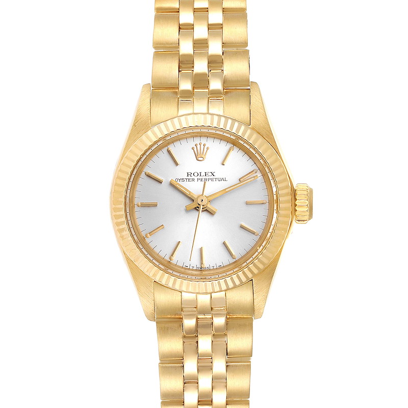 Rolex Oyster Perpetual NonDate Yellow Gold Ladies Watch 6719 SwissWatchExpo