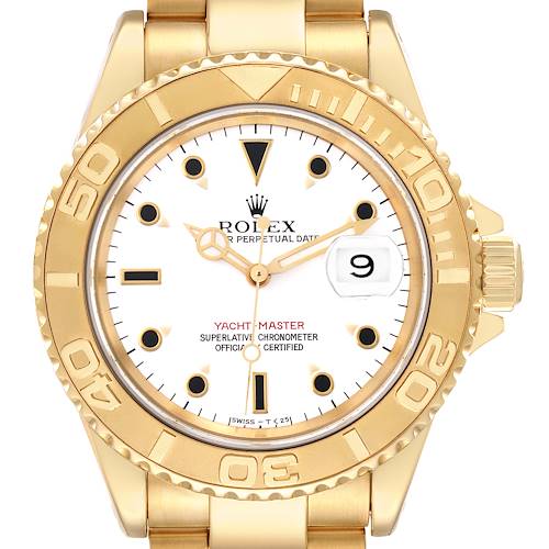 Photo of Rolex Yachtmaster 40mm Yellow Gold White Dial Mens Watch 16628