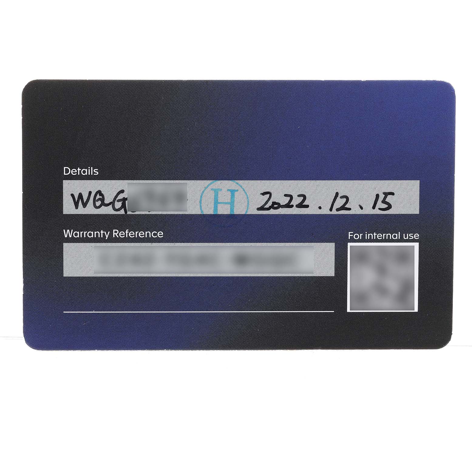 The image shows a warranty card for a Tag Heuer Carrera CBN2016.EB0275 Men's Stainless Steel White Dial model watch, displaying details like date and reference numbers.