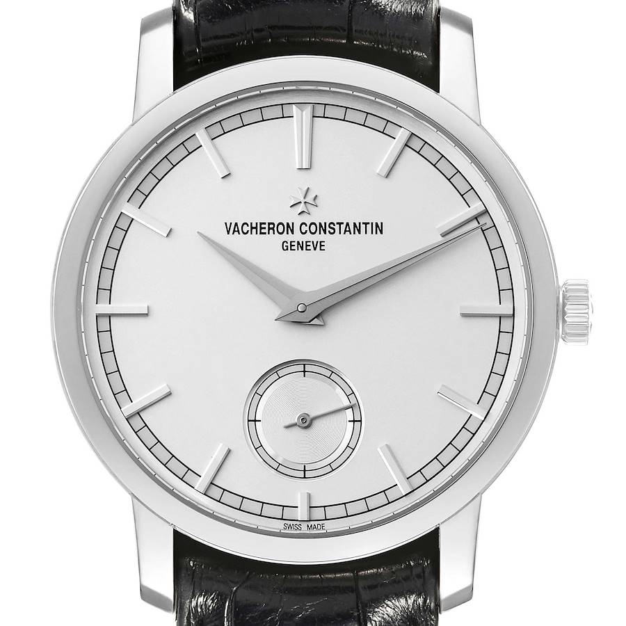 Vacheron Constantin Traditionnelle Silver Dial White Gold Mens Watch 82172 Papers SwissWatchExpo