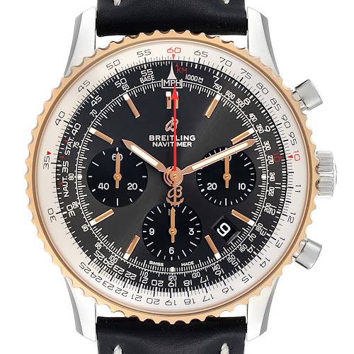 Photo of Breitling Navitimer 01 Grey Dial Steel Rose Gold Mens Watch UB0121 Box Papers