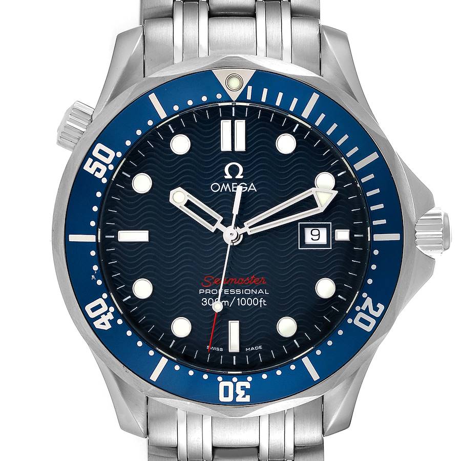 Omega Seamaster Bond 300M Blue Wave Dial Mens Watch 2221.80.00 SwissWatchExpo