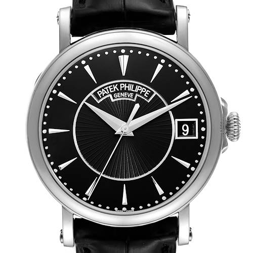 Photo of Patek Philippe Calatrava White Gold Black Dial Mens Watch 5153G Pouch Papers