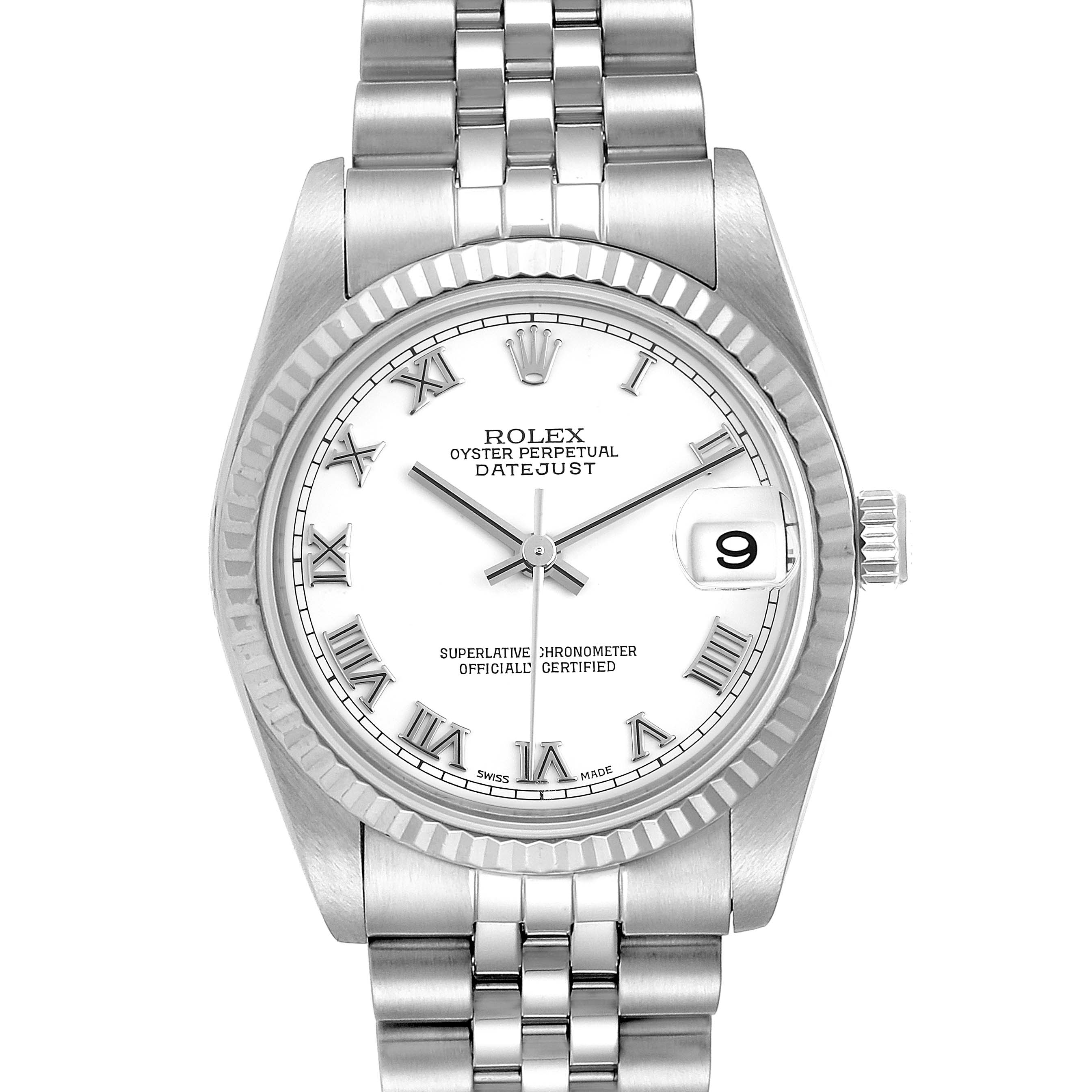 Rolex Datejust Midsize Steel White Gold White Dial Ladies Watch 78274 ...