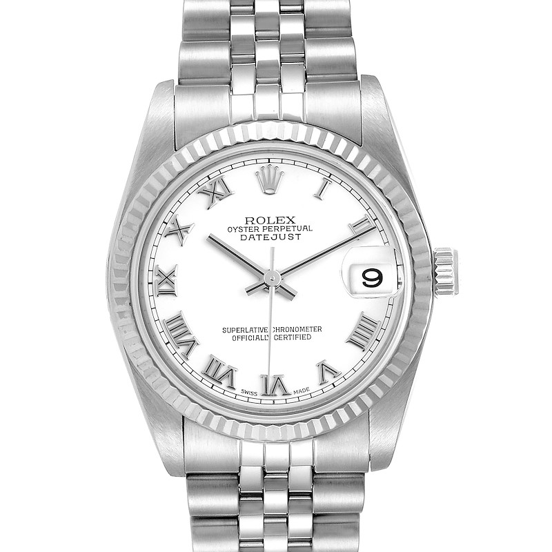 Rolex Datejust Midsize Steel White Gold White Dial Ladies Watch 78274 SwissWatchExpo