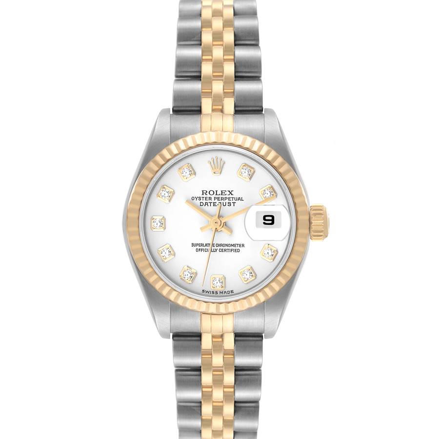 Rolex Datejust Steel Yellow Gold White Diamond Dial Ladies Watch 79173 SwissWatchExpo