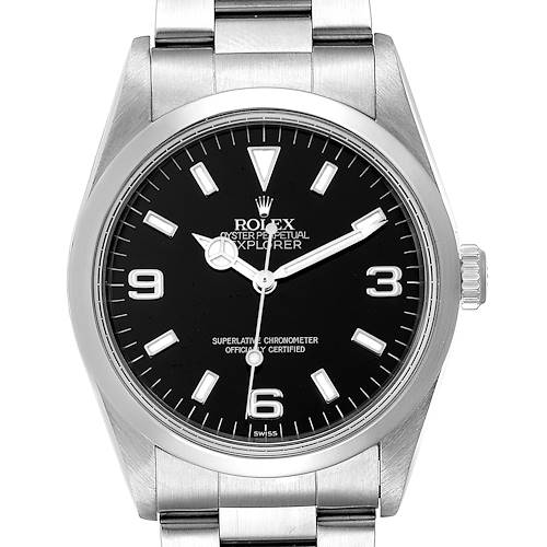 Photo of Rolex Explorer I Black Dial Stainless Steel Mens Watch 14270 Box Papers