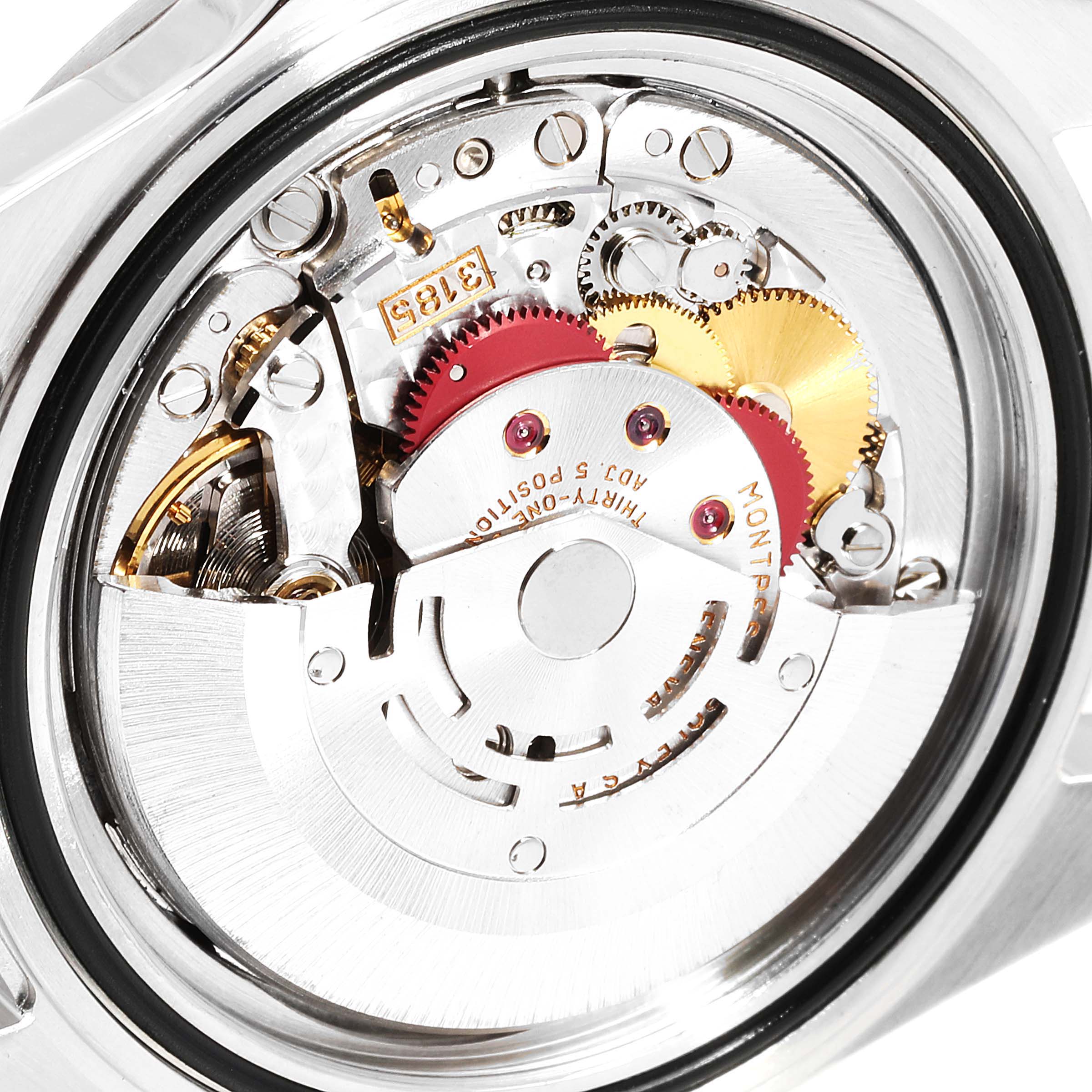 This is an image of the movement and internal mechanism viewed from the back of a Rolex Explorer 16570 Men
s Stainless Steel Black Dial 16570 Men
s Stainless Steel Black Dial watch.