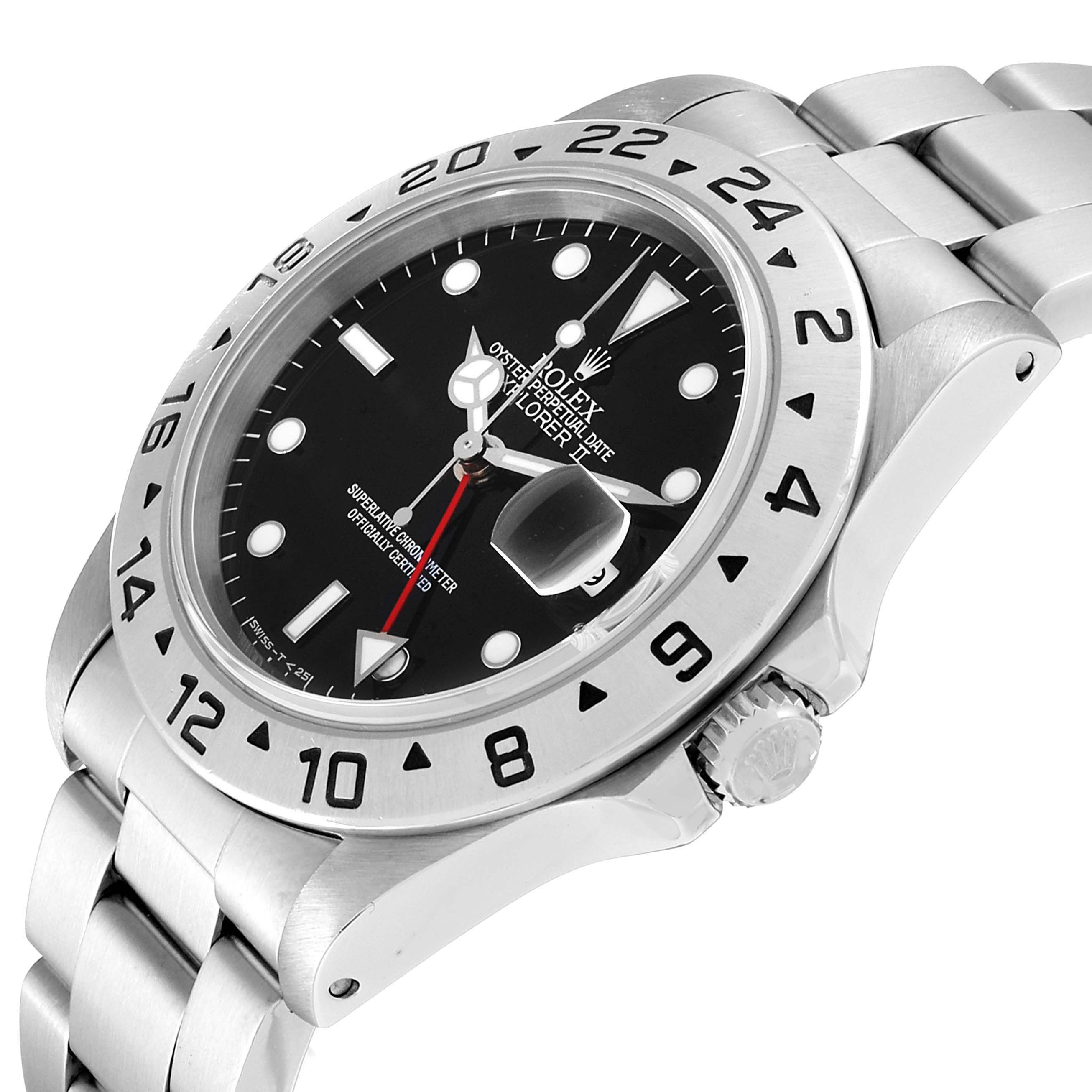 The image shows a close-up angle of a Rolex Explorer 16570 Men
s Stainless Steel Black Dial 16570 Men
s Stainless Steel Black Dial watch, highlighting its dial, bezel, crown, and bracelet.