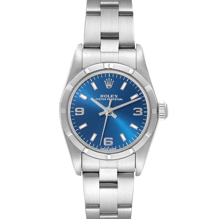 Rolex Oyster Perpetual Blue Dial Steel Ladies Watch 76030 SwissWatchExpo