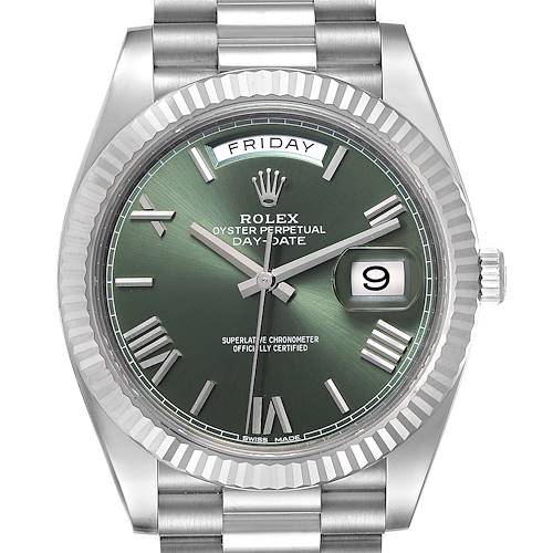 Photo of Rolex President Day-Date 40 Green Dial White Gold Watch 228239 Unworn