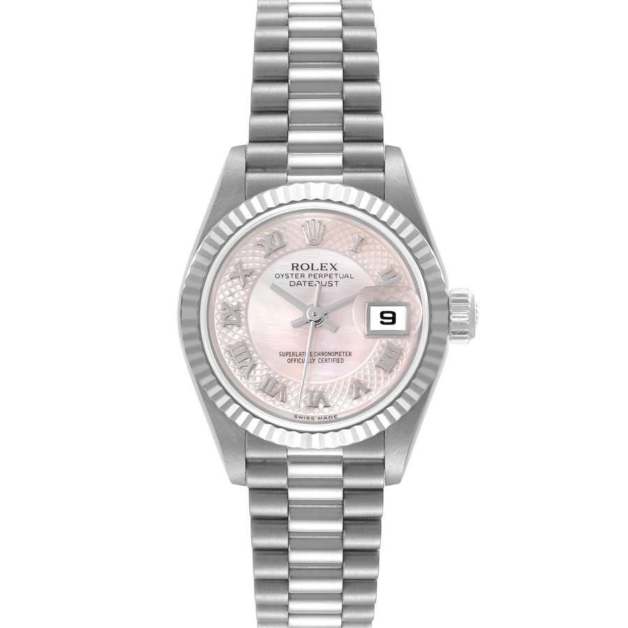 Rolex President White Gold Mother Of Pearl Dial Ladies Watch 79179 Box Service Card SwissWatchExpo