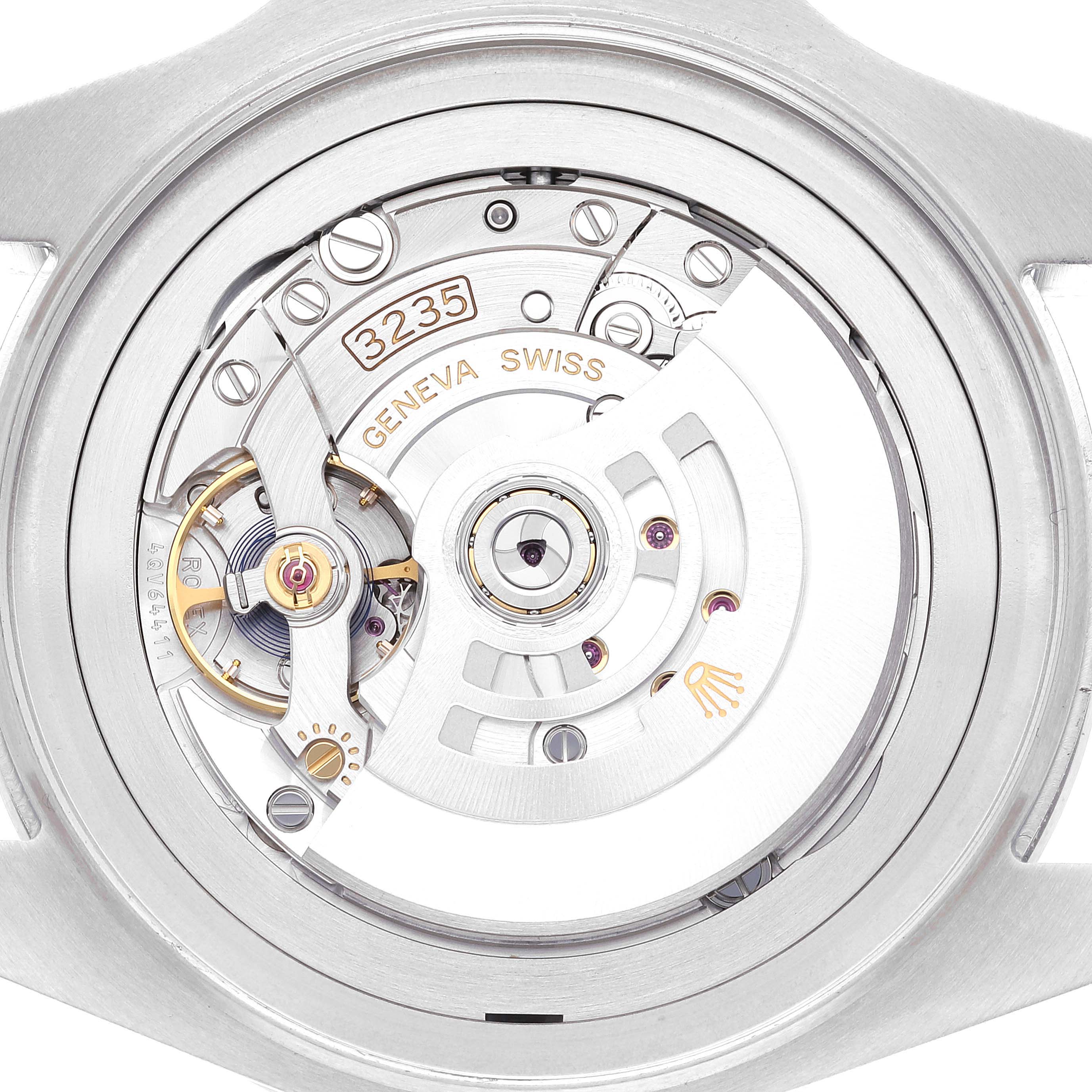 This image shows the intricate inner mechanism of a Rolex Sea-Dweller 126660 Men's Stainless Steel Black Dial 126660 Men's Stainless Steel Black Dial watch, specifically the movement.