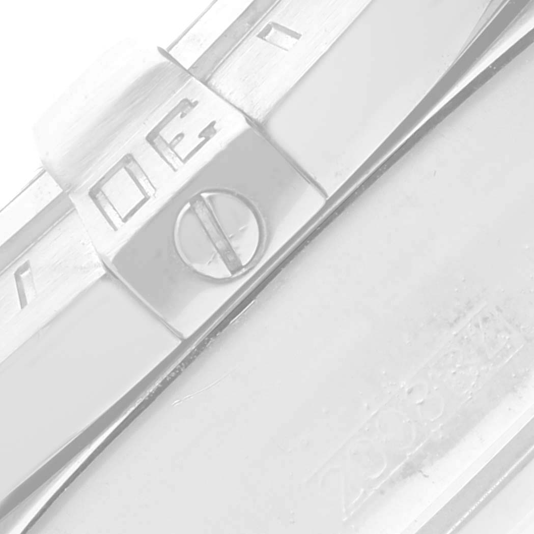 This image shows a close-up view of the bezel and one of the screws on the case of a Breitling Galactic A49350 Men's Stainless Steel Black Dial A49350 Men's Stainless Steel Black Dial watch.